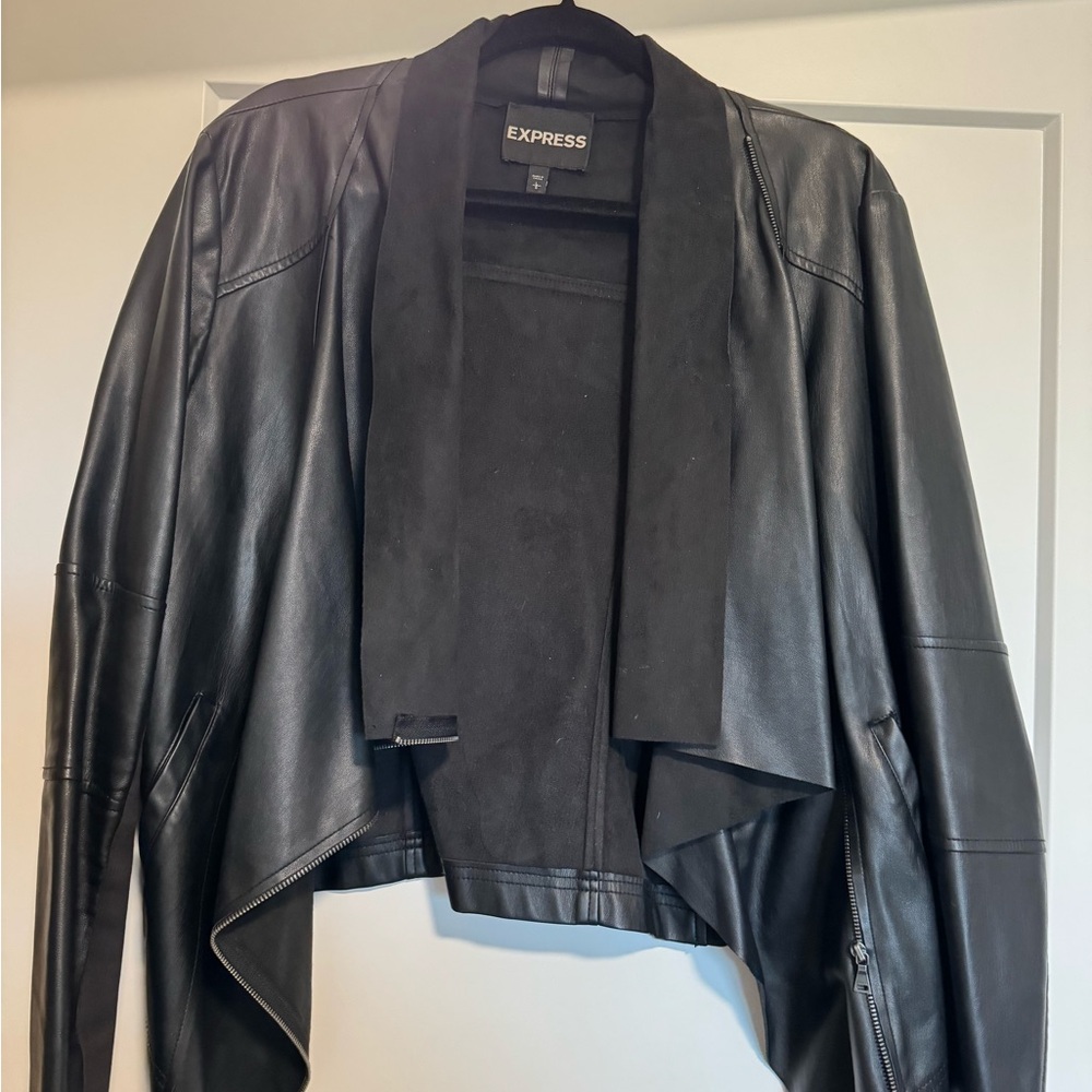 Express Black Pleather and Suede Jacket